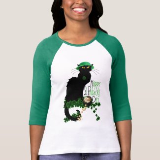 Happy St Patrick's Day Le Chat Noir T-Shirt