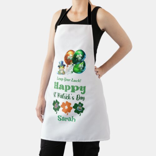 Happy St Patricks Day Leap Year Luck Apron