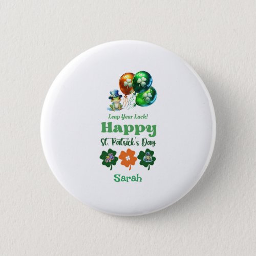 Happy St Patricks Day Leap Year Luck Button