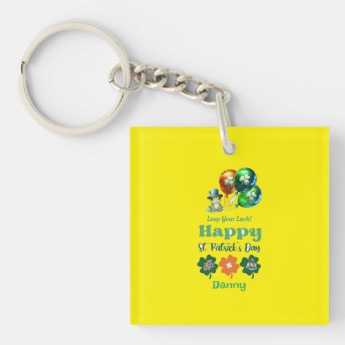 Happy St Patricks Day Leap Year Luck Keychain