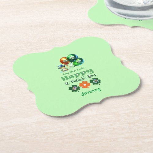 Happy St Patricks Day Leap Year Luck Paper Coaster