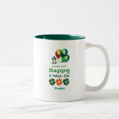 Happy St Patricks Day Leap Year Luck Two_Tone Coffee Mug