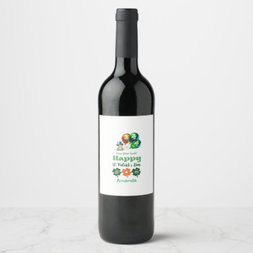 Happy St Patricks Day Leap Year Luck Wine Label