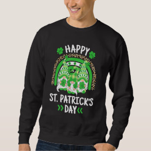 Happy St Patricks Day Leopard Rainbow Irish Gnomes Sweatshirt