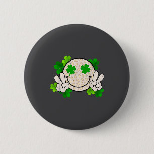 Happy St Patrick's Day Leopard Smile Face Irish Sh Button