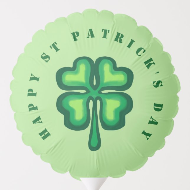 Happy St Patrick's Day leprechaun and shamrock Balloon (Back)