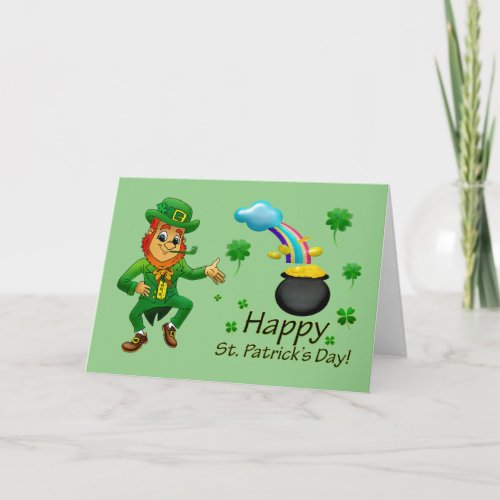 Happy St Patricks Day Leprechaun Card