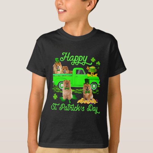 Happy St Patricks Day Leprechaun Chow Chow Green  T_Shirt