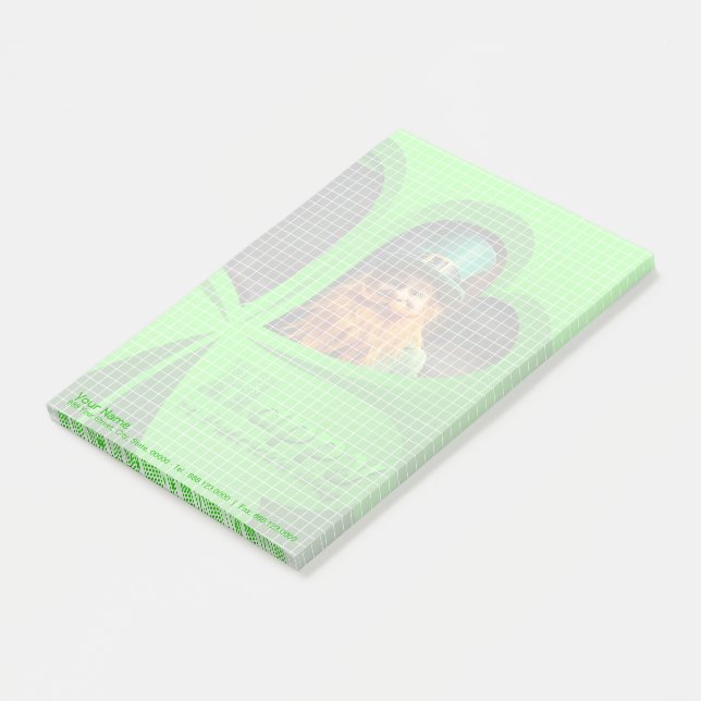Happy St Patrick's Day Leprechaun Corporate NP6 Post-it Notes (Angled)