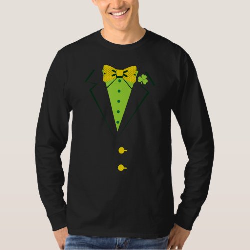 Happy St Patricks Day Leprechaun Costume Suit Luck T_Shirt