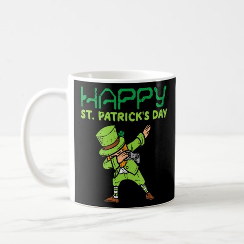 Happy St Patricks Day Leprechaun Dab Gamer Pattys  Coffee Mug