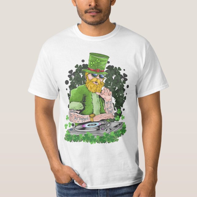 Happy St. Patrick's Day | Leprechaun DJ T-Shirt (Front)