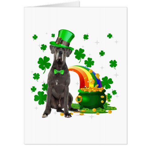 Happy St Patricks Day Leprechaun Great Dane Dog Card