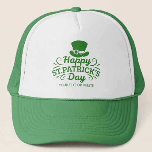 Happy St Patricks Day Leprechaun Hat Custom Text