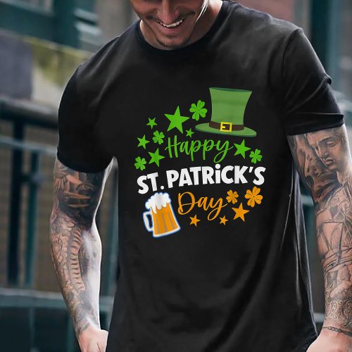 Happy St Patricks Day Leprechaun Hat Irish Cap  T_Shirt