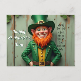 Happy St. Patrick's Day Leprechaun Holiday Postcard