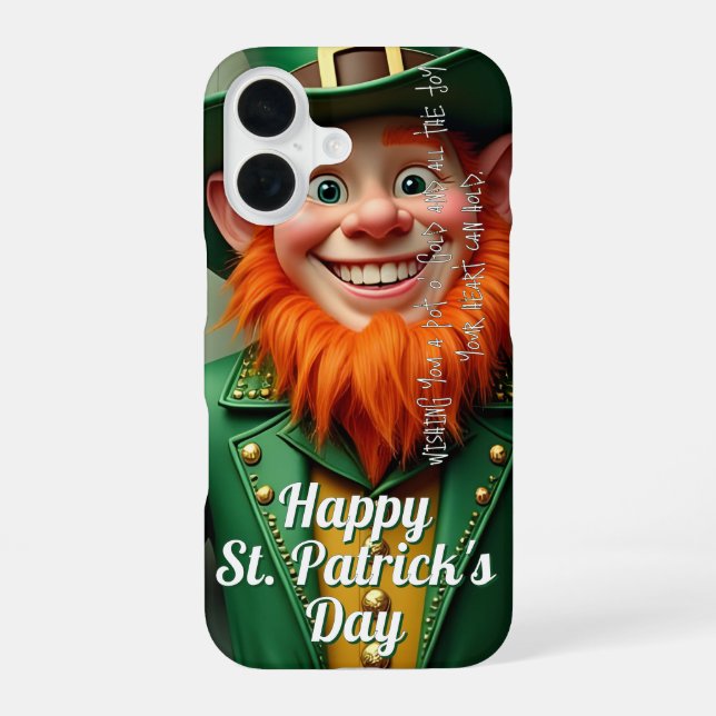 Happy St. Patrick's Day Leprechaun iPhone Case (Back)