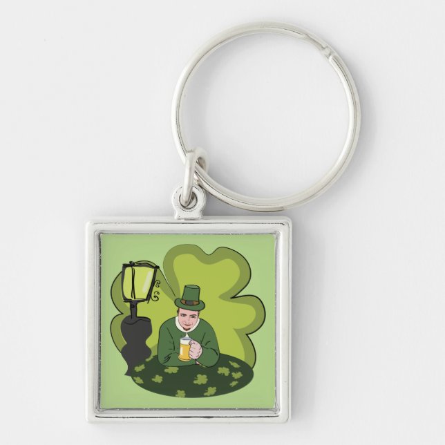 "HAPPY ST. PATRICK'S DAY" LEPRECHAUN KEYCHAIN (Front)