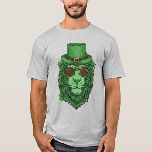 Happy St Patricks Day  Leprechaun Lion T_Shirt