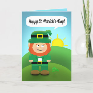 Happy St Patrick's Day Leprechaun Outdoors Holiday Card