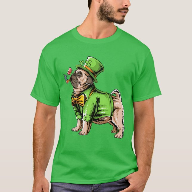 Happy St. Patrick's Day | Leprechaun Pug T-Shirt (Front)