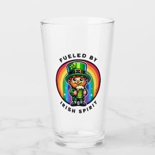 Happy St Patrick's Day Leprechaun with Green Beer Glass