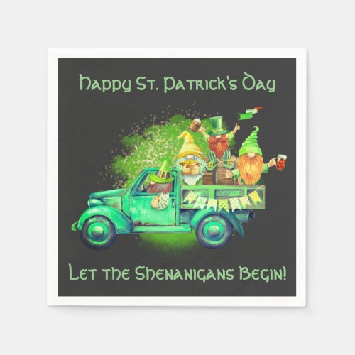 Happy St Patricks Day Let the Shenanigans Begin Napkins