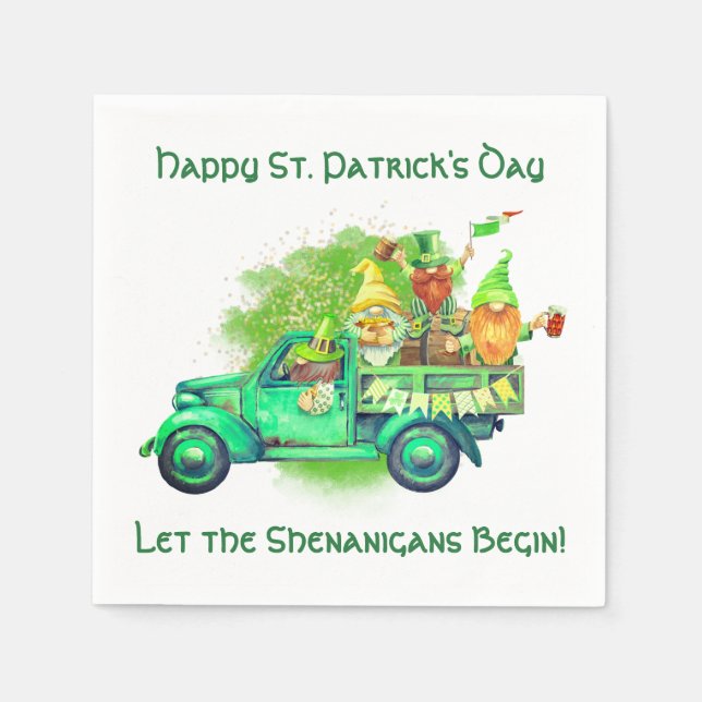 Happy St. Patrick's Day, Let the Shenanigans Begin Napkins (Front)