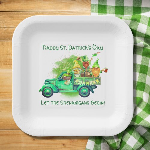 Happy St Patricks Day Let the Shenanigans Begin Paper Plates