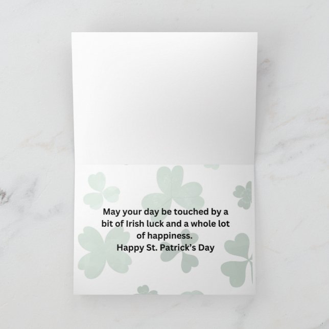 Happy St. Patrick's Day Letterpress Thank You Card (Inside)