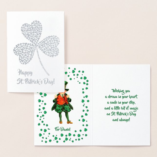 Happy St. Patrick's Day. Little Irish Boy Foil Card (Display)