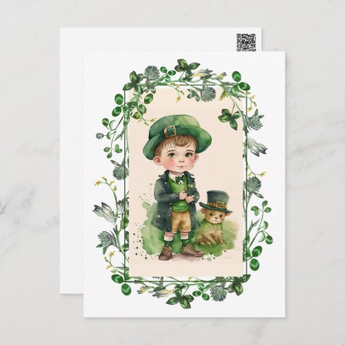 Happy St Patricks Day Little Irish Boy  Postcard