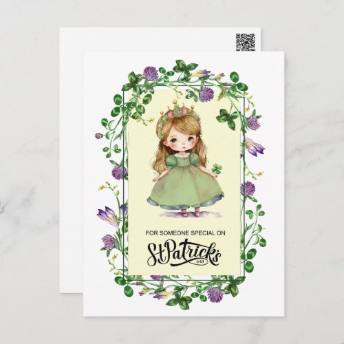 Happy St Patricks Day Little Irish Princess Postcard