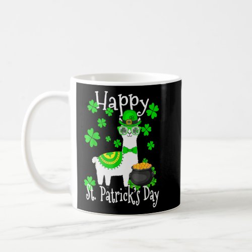 Happy St Patricks Day Llama Dad Mom Boy Girl Lucky Coffee Mug