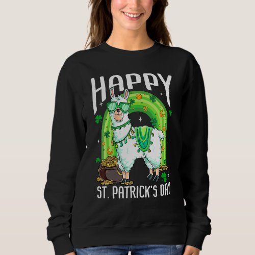 Happy St Patricks Day Llama Dad Mom Boy Girl Lucky Sweatshirt