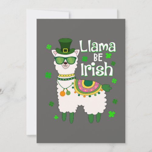 Happy St Patricks Day Llama invitation