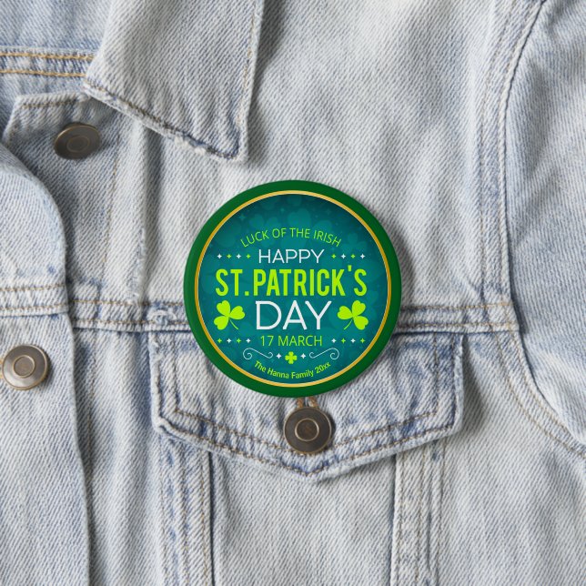 HAPPY ST. PATRICK'S DAY, "LUCK OF THE IRISH" BUTTON (In Situ)
