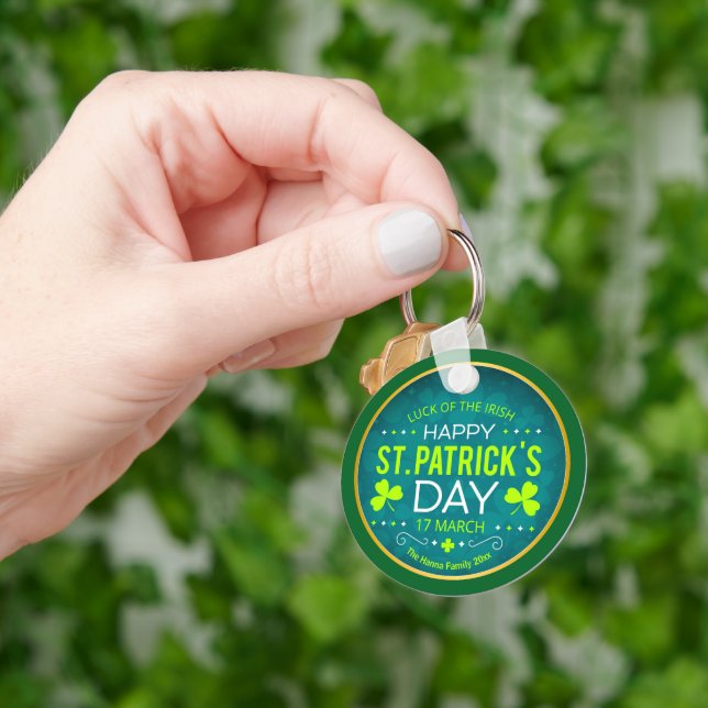 HAPPY ST. PATRICK'S DAY, "LUCK OF THE IRISH" KEYCHAIN (Hand)
