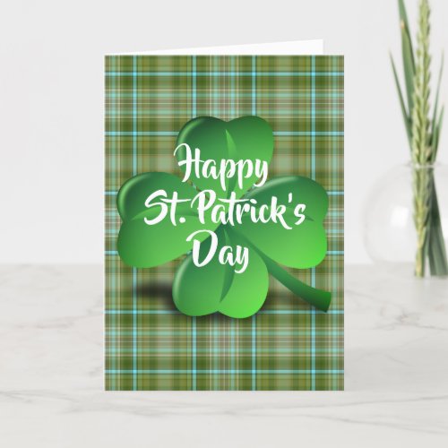 Happy St Patricks Day Lucky Green Shamrock Holiday Card