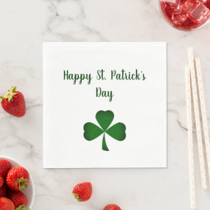 Happy St. Patrick's Day Lucky Green Shamrock Napkins