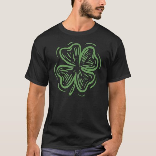 Happy St Patricks Day Lucky Irish Four Leaf Shamr T_Shirt