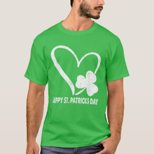 Happy ST Patricks Day Lucky Shamrock Heart Irish C T-Shirt