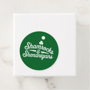 Happy St Patricks Day Lucky Shamrock&Shenanigans Favor Tags