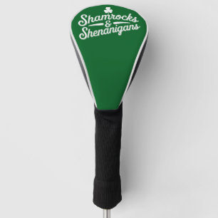 Happy St Patricks Day Lucky Shamrock&Shenanigans Golf Head Cover
