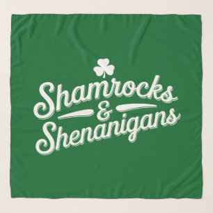 Happy St Patricks Day Lucky Shamrock&Shenanigans Scarf