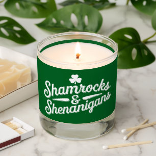 Happy St Patricks Day Lucky Shamrock&Shenanigans Scented Candle