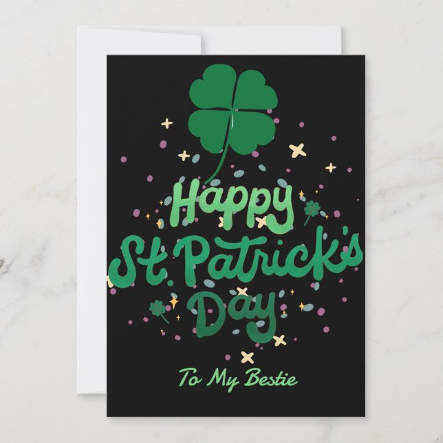 Happy St. patrick's day Lucky Shamrocks Simple  Holiday Card (Front)