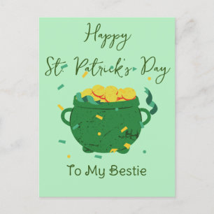 Happy St. patrick's day Lucky Shamrocks Simple Holiday Postcard