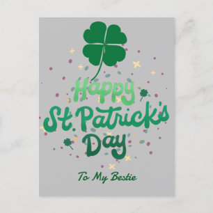 Happy St. patrick's day Lucky Shamrocks Simple Holiday Postcard