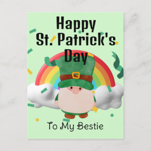 Happy St. patrick's day Lucky Shamrocks Simple  Holiday Postcard
